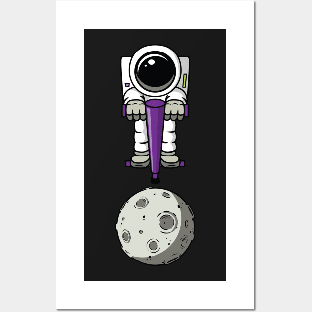 Astronaut on a pogo stick Wall Art by danchampagne